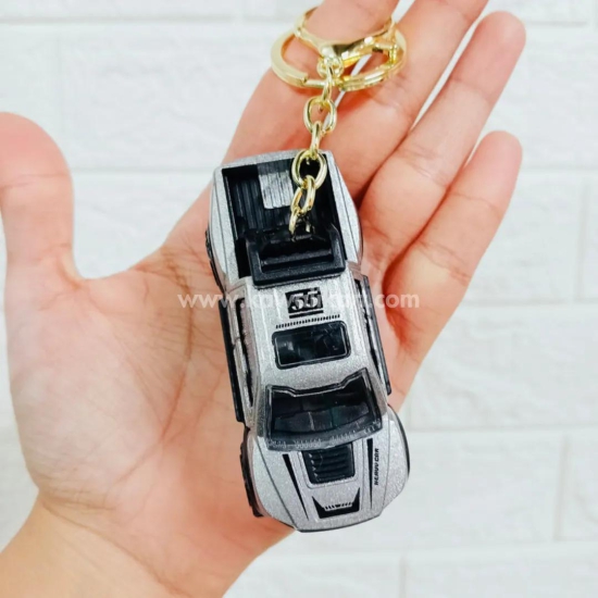 4x4 Pick-Up Truck Pull-Back Keychain - Grey - Single Piece