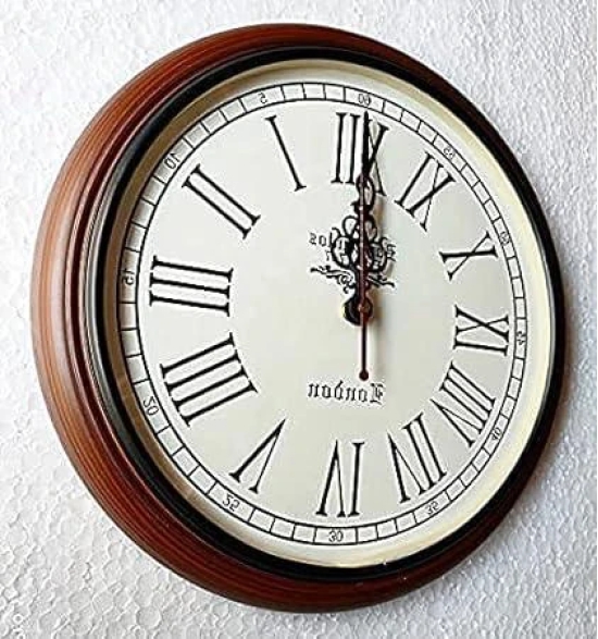 Nautical Collection Wooden Wall Clock Antique Style Art Unique Decorative for Home & Office-Brown