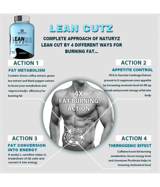 NATURYZ Lean Cutz Thermogenic Fat Burner Weight loss tablets for Men & Women - 60 Tablets