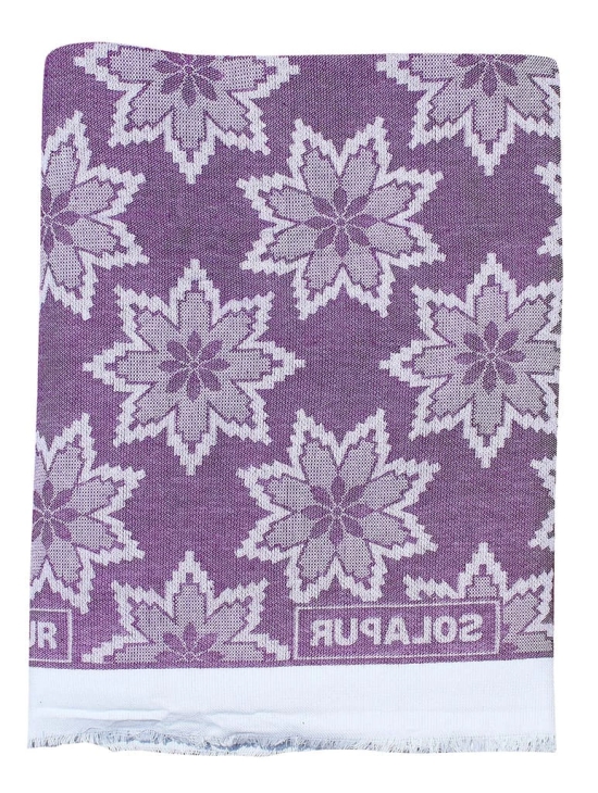 Mandhania Cotton Soft Light Weight Daily Use Single Bed Solapur Blanket (Purple , Single)