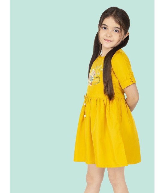 Naughty Ninos Yellow Polyester Girls A-line Dress ( Pack of 1 ) - None