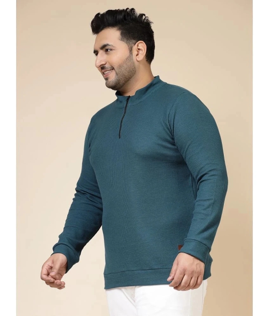 Rigo Cotton Slim Fit Solid Full Sleeves Mens T-Shirt - Teal ( Pack of 1 ) - None