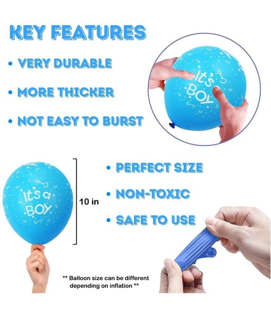 Zyozi ® Its A Boy Printed Blue Balloons For Baby Boy Birthday/Baby Shower Decorations Balloons Kit - Welcome Baby Boy Decorations Balloons Set (PACK OF 51) - Blue