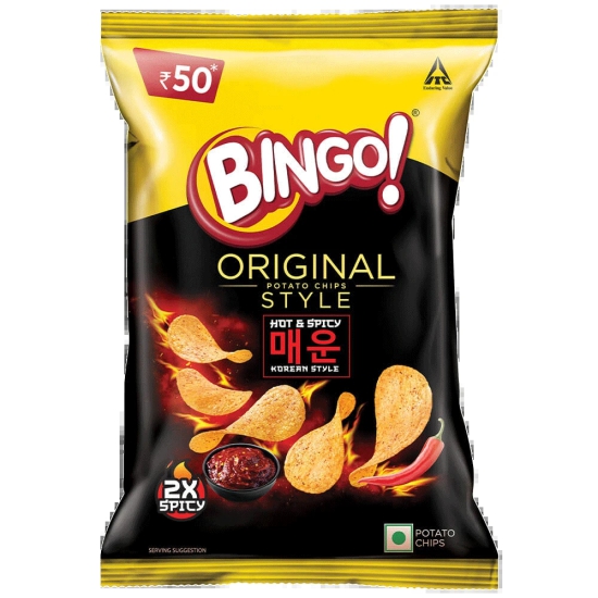 Bingo! Original Hot & Spicy Korean Style Potato Chips, 90 Gm