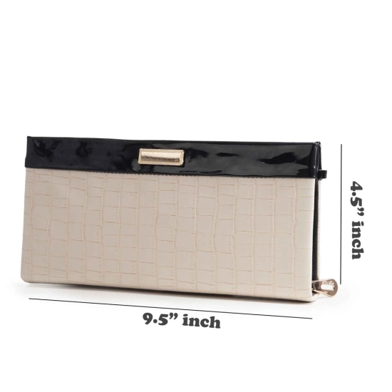 Women's Framed Foldover Clutch | Detachable Chain Sling Strap | Ladies Purse Wallet