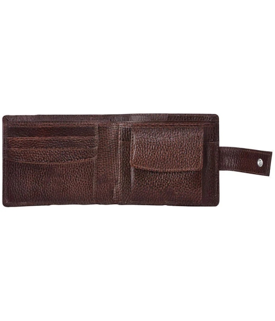 GEEO Brown Leather Mens Two Fold Wallet ( Pack of 1 ) - Brown