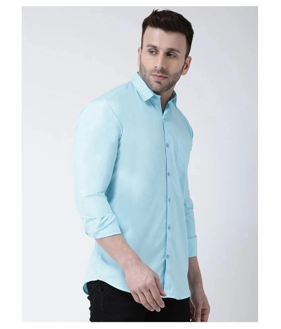 Hangup Cotton Blend Blue Shirt - None