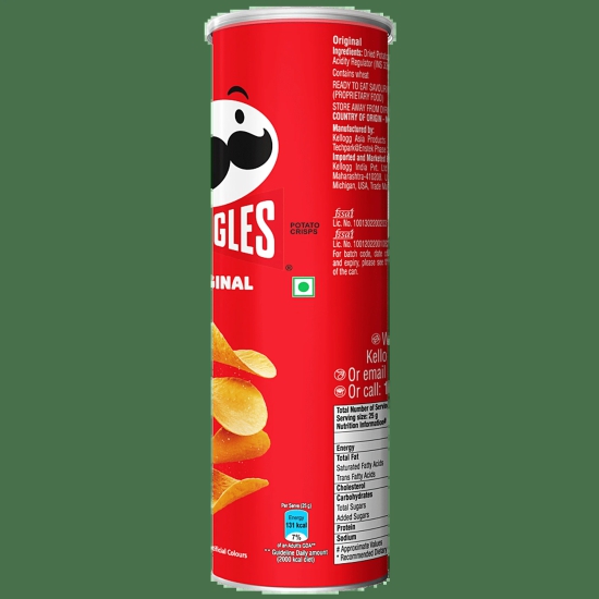 Pringles Original Potato Chips - Classic Salted Flavour, Crunchy & Crispy, 134 G Can