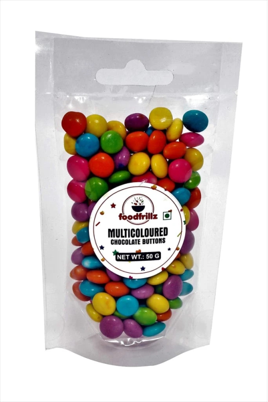 foodfrillz Chocolate Buttons (GEMS), 50 g for cake decoration