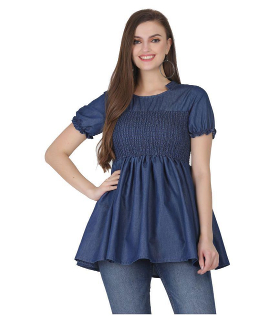 SAAKAA - Blue Denim Women's Empire Top ( Pack of 1 ) - XS