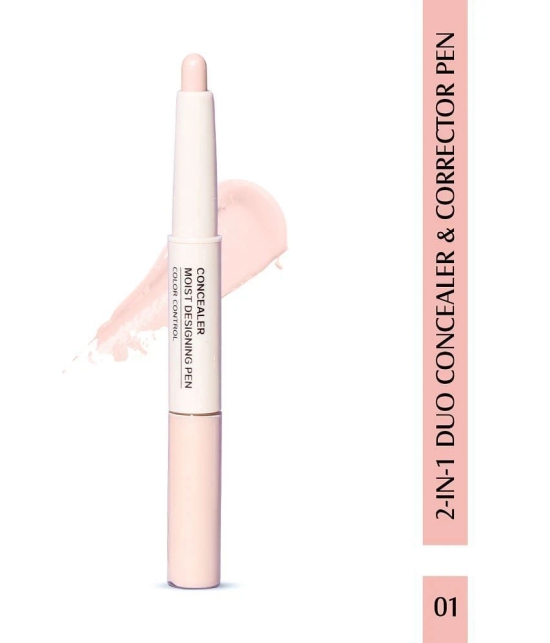 Glam21 2-in1 Duo Concealer & Corrector Pen With Crease Proof Formula LongLasting Stay 4.8gm Shade-01