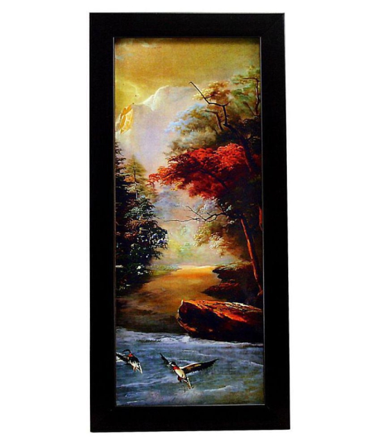 Indianara landscape Synthetic Painting With Frame