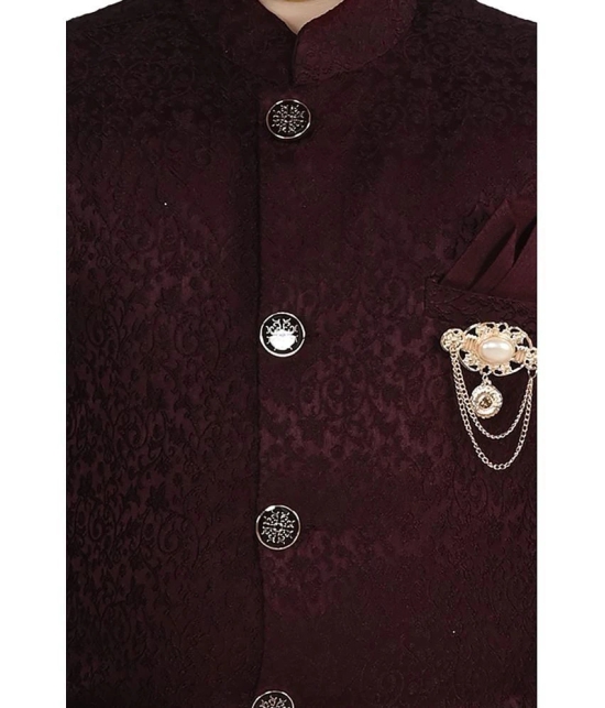 Arshia Fashions Maroon Jacquard Boys Sherwani ( Pack of 1 ) - None