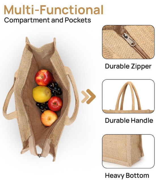 Style Smith - Assorted Jute Lunch Bag Pack of 1 - Assorted