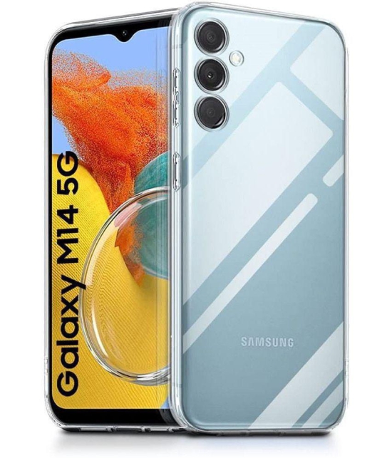 Case Vault Covers Silicon Soft cases Compatible For Silicon Samsung Galaxy M14 5G ( Pack of 1 ) - Transparent