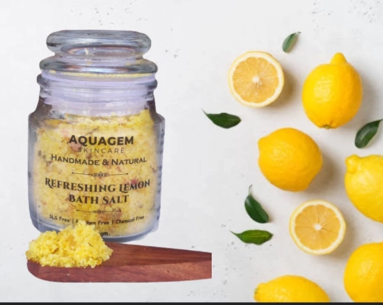 Refreshing Lemon Bath Salt - Handmade & Natural - SLS Free - Paraben Free - Chemical Free