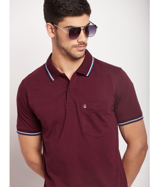 UNIBERRY - Maroon Cotton Blend Regular Fit Mens Polo T Shirt ( Pack of 2 ) - None