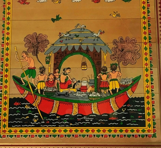 Tisser Pattachitra handpainted Frame Bamboo/Palm Leaf