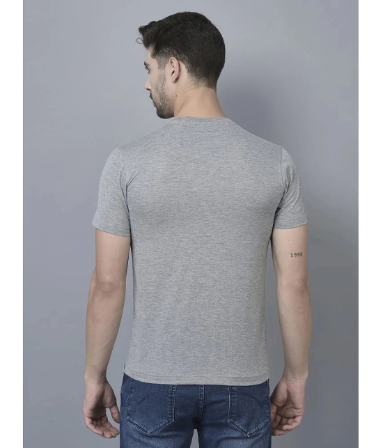 Dollar Cotton Blend Regular Fit Solid Half Sleeves Mens T-Shirt - Melange Grey ( Pack of 1 ) - None