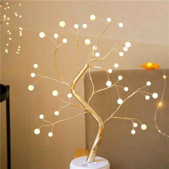 Led Copper Wire Light Bedroom Light-Round lights 3PCS