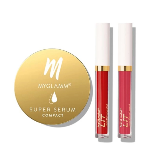 MyGlamm Super Serum Compact & LIT Liquid Matte Lipstick