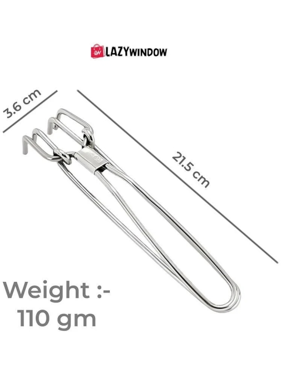 LAZYWINDOW Steel Ice Tong - Silver