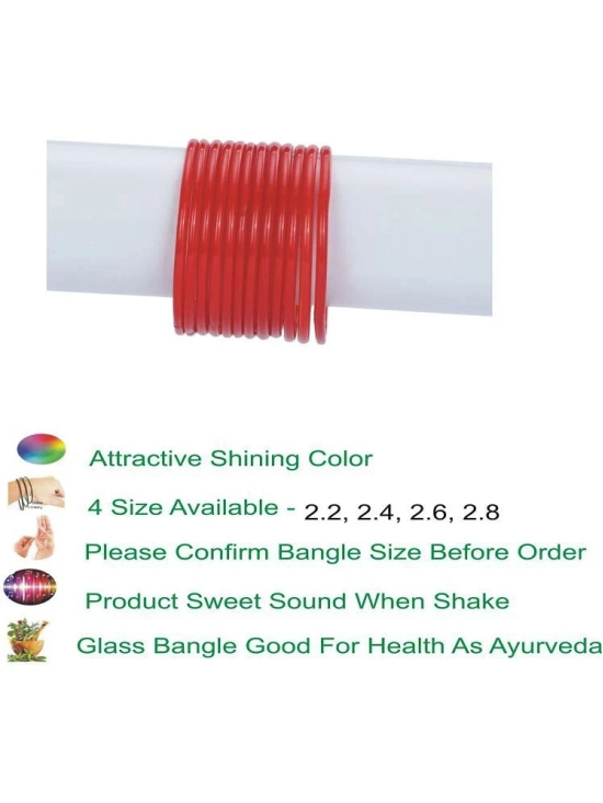 Somil Red Bangle Set ( Pack of 12 ) - None