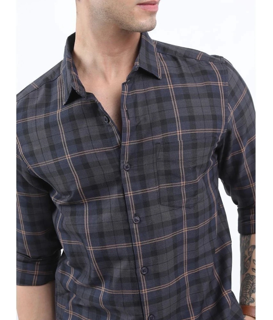 Ketch Cotton Blend Regular Fit Checks Full Sleeves Mens Casual Shirt - Grey ( Pack of 1 ) - None