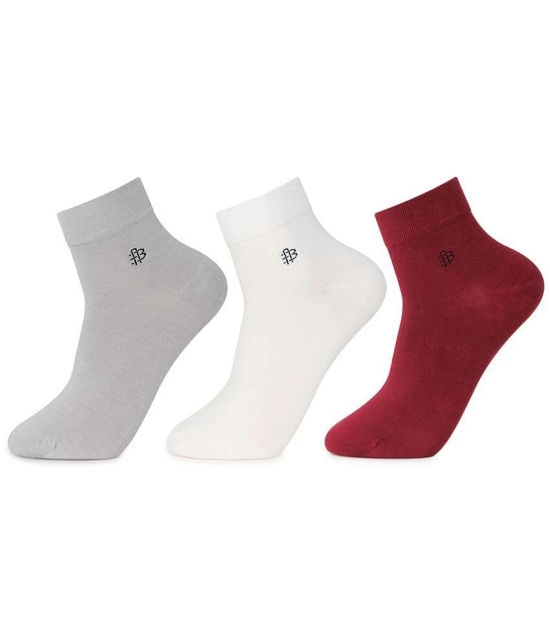 Bonjour 100% Organic Cotton Mens Solid Multicolor Ankle Length Socks ( Pack of 3 ) - Multicolor