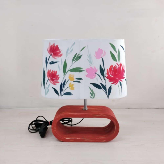 Conical Trapezium Table Lamp - Floral Lamp Shade