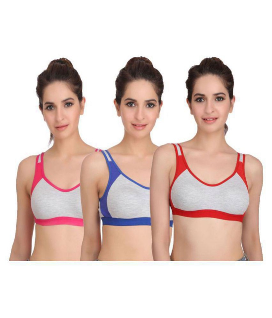 Popocracy Cotton Sports Bra - Multi Color - 32