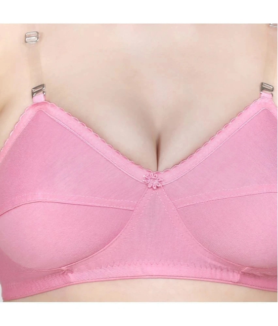 TCG - Pink Cotton Blend Non Padded Womens Push Up Bra ( Pack of 1 ) - None