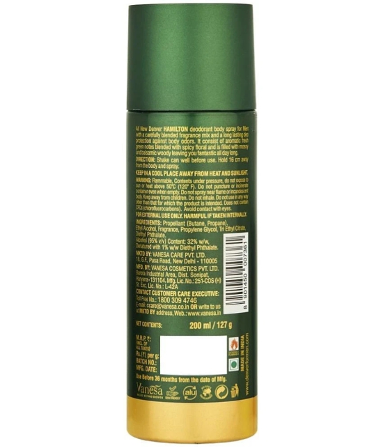 Denver Hamilton & Rider Deodorant Spray for Men 400 ml ( Pack of 2 )