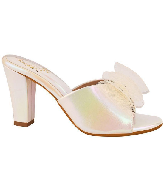 Shoetopia - White Womens Slip On Heels - None