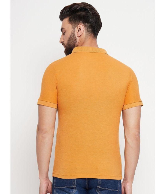 MXN - Mustard Cotton Blend Regular Fit Men's Polo T Shirt ( Pack of 1 ) - None