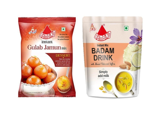 Bambino Instant Combo Mix Gulab Jamun Mix 1 kg I Badam Drink Mix 1 kg