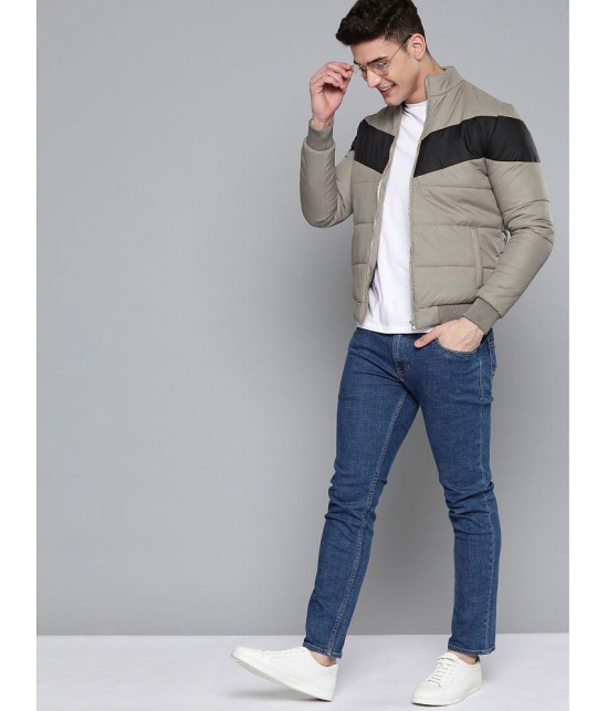 ADORATE Polyester Mens Quilted & Bomber Jacket - Light Grey ( Pack of 1 ) - None