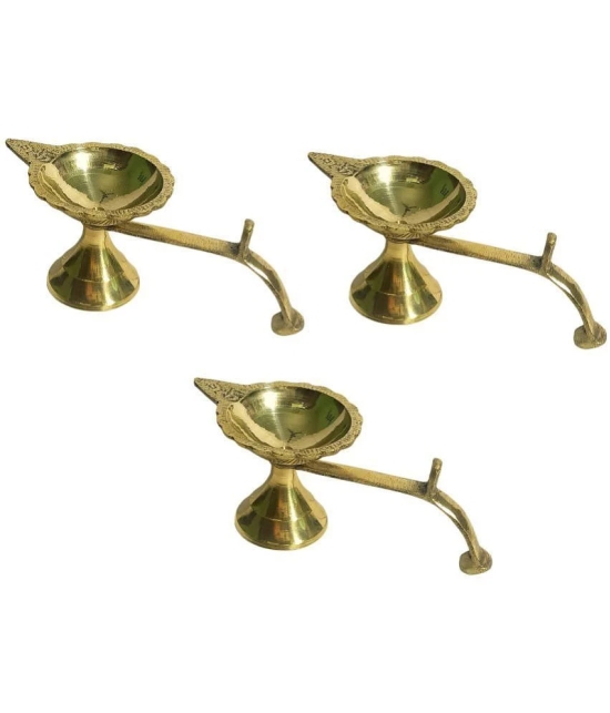 A & H ENTERPRISES - Aarti Diya Pital Diya Handle 3 Pieces ( Pack of 3 )