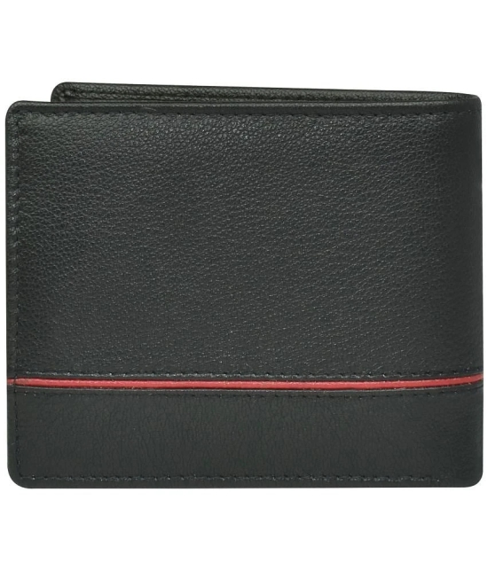 Ajanta Black 100% Leather Mens Regular Wallet ( Pack of 1 ) - Black