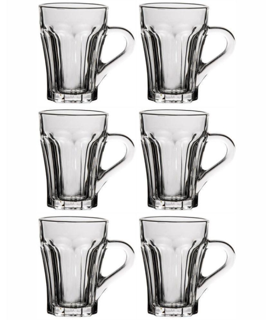 GoodHomes - Glass Single Walled Coffee Cup 160 ml ( Pack of 6 ) - Transparent