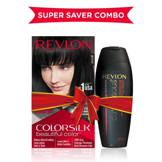 Revlon ColorSilk with Keratin (with Outrageous Shampoo 90 ml)