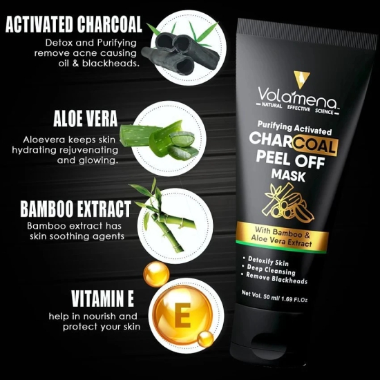 Volamena face mask Charcoal  peel off Face Peel Masks 50 ml