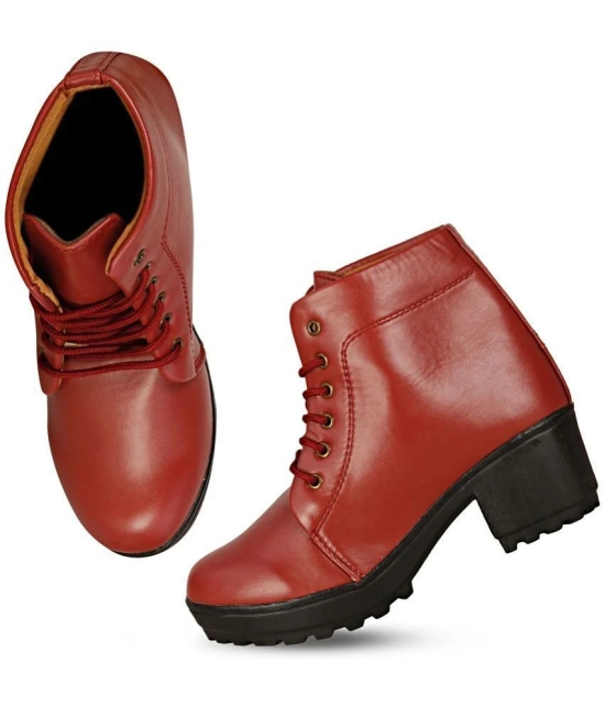 Commander Shoes - Red Womens Ankle Length Boots - None