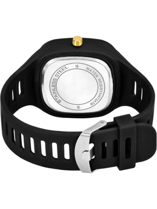 Rhonium Black Silicon Digital Mens Watch