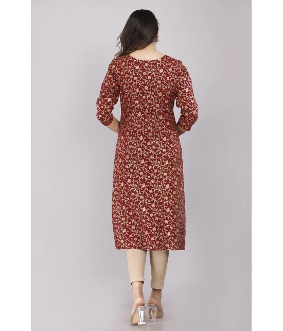 JC4U - Maroon Cotton Womens Straight Kurti ( Pack of 1 ) - None