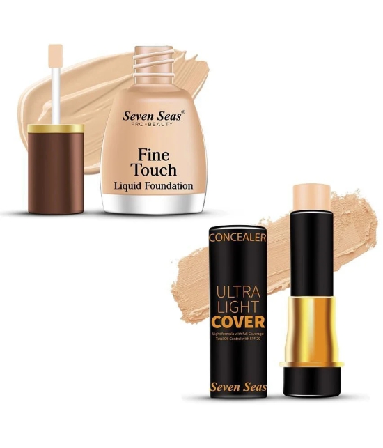 Seven Seas Fine Touch Liquid FOundation WIth Ultra Light Cover Concealer With SPF 20(Natural)