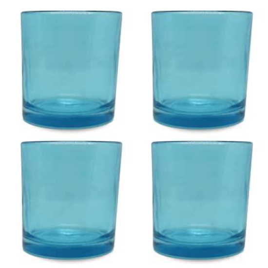 Blue glass candle jar-Pack of 4