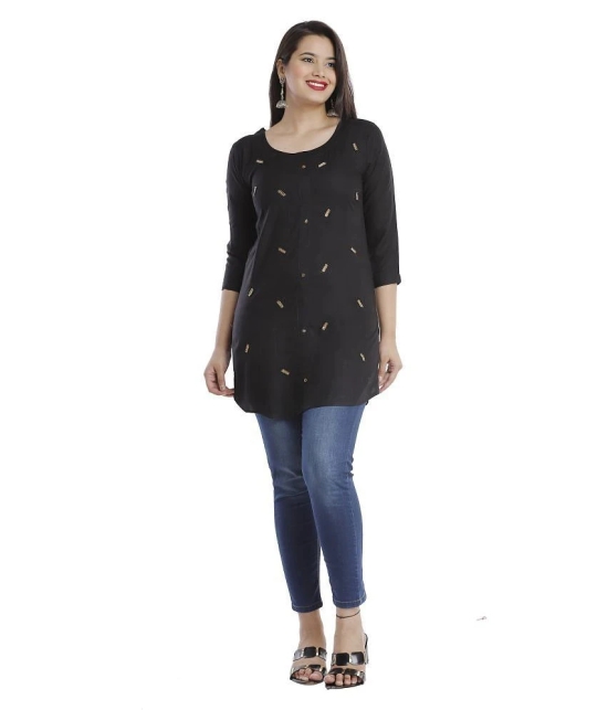 JC4U - Black Viscose Womens Straight Kurti ( Pack of 1 ) - XL