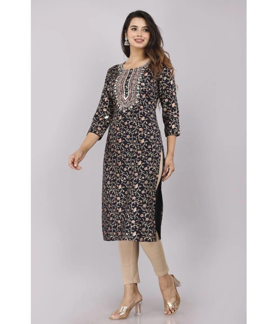 JC4U - Black Cotton Womens Straight Kurti ( Pack of 1 ) - None