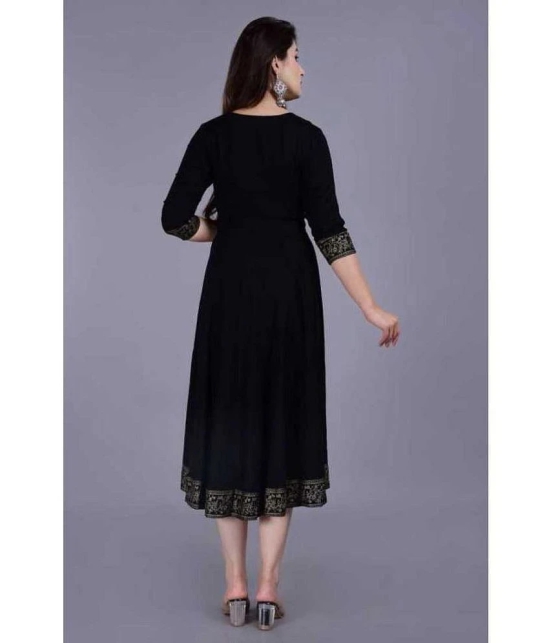 SIPET - Black Rayon Womens Flared Kurti ( Pack of 1 ) - None